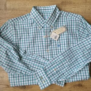 NWT Men's Southern Tide button down shirt Heritage Green plaid Size small